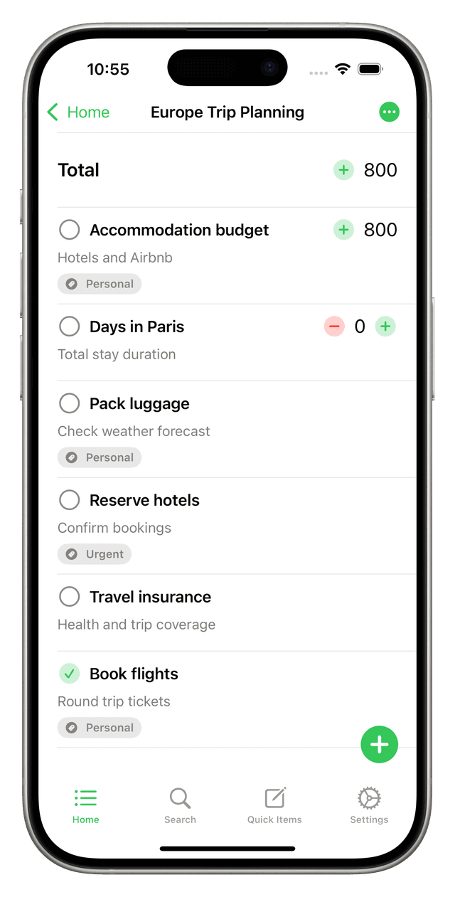 Tastik showcasing multiple types of lists.